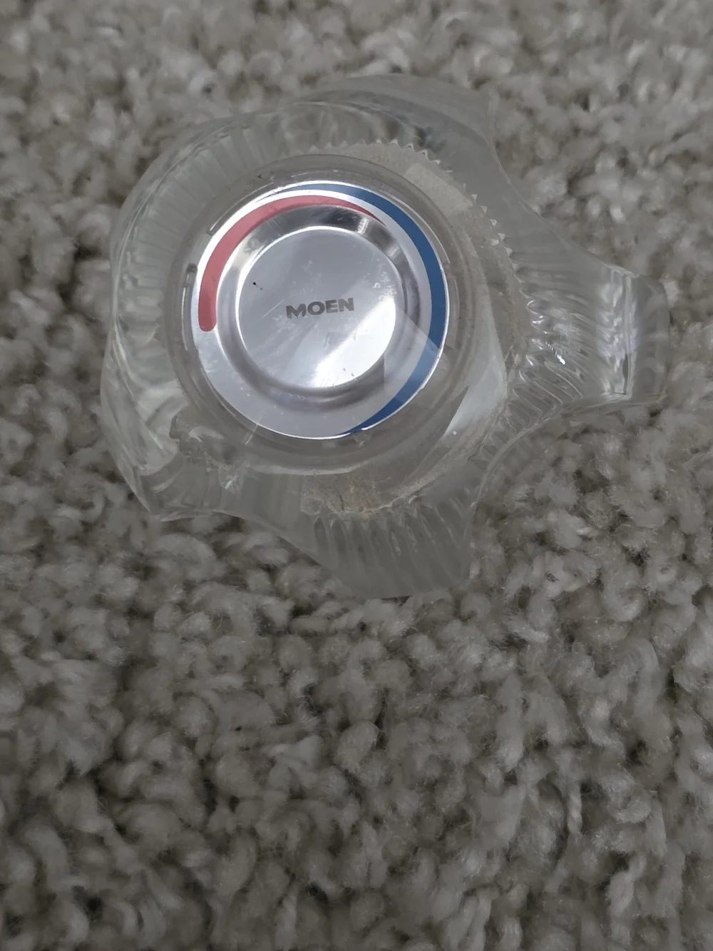 MOEN Clear Acrylic Shower Faucet Handle with Red & Blue Indicator